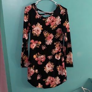 No Boundaries floral black dress
